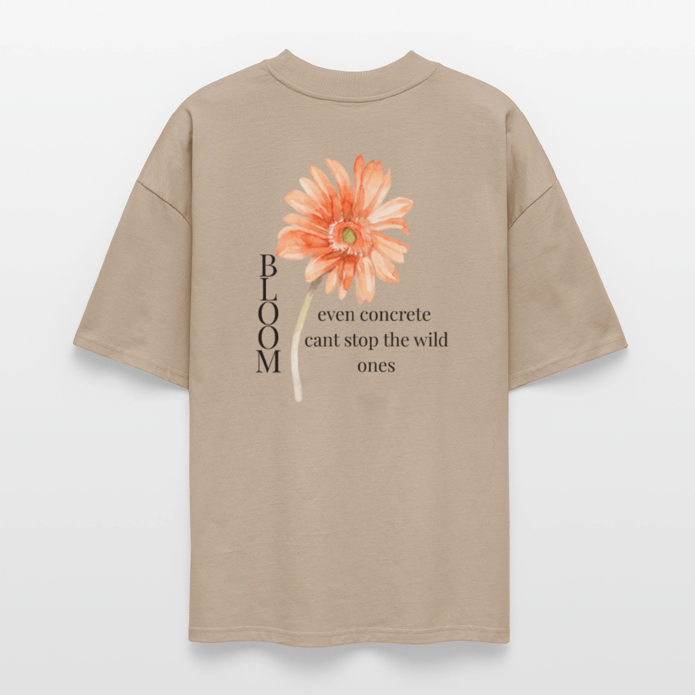 Unisex Oversized Tee | Gerbera Vibe - LET IT BLOOM - Steingrau