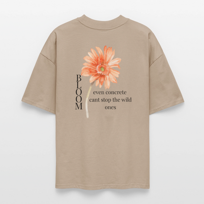 Unisex Oversized Tee | Gerbera Vibe - LET IT BLOOM - Steingrau