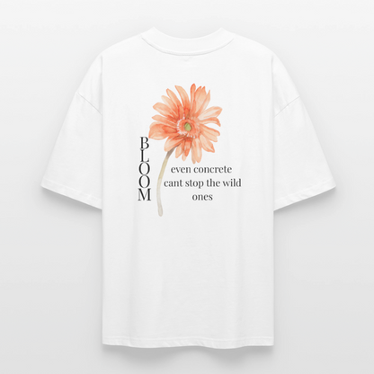 Unisex Oversized Tee | Gerbera Vibe - LET IT BLOOM - Weiß