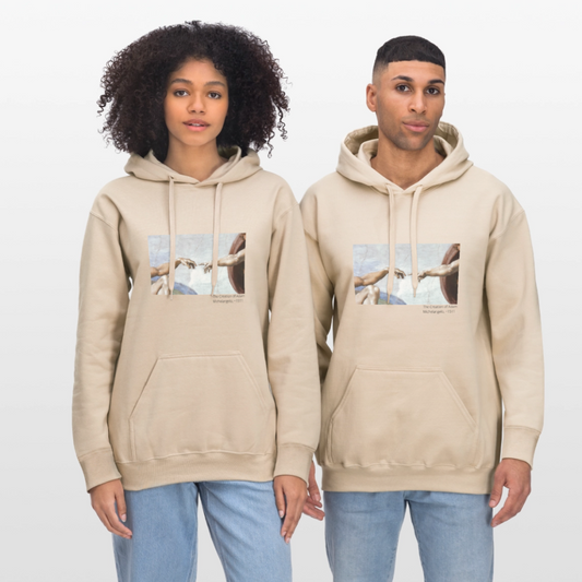 Unisex Softstyle® Hoodie | The Creation of Adam - Sand