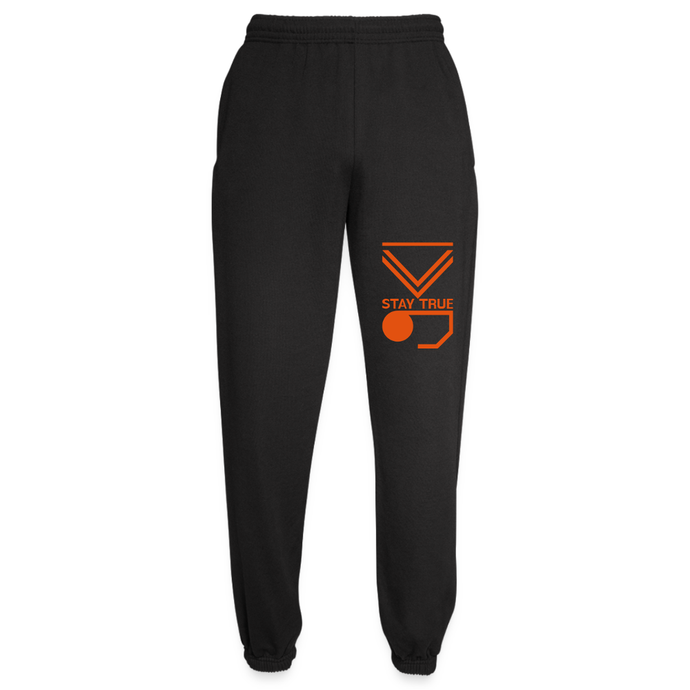 Jogginghose | Stay True (mit Flockdruck) - Schwarz