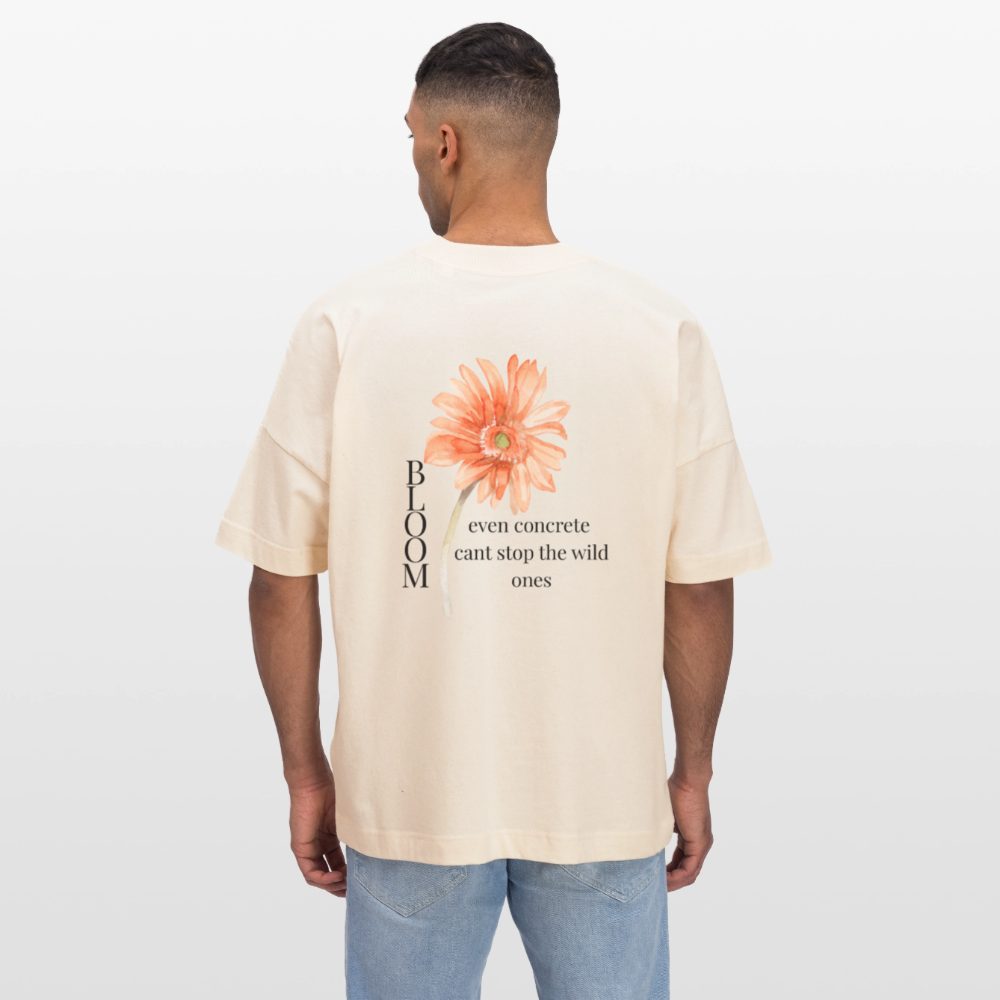 Unisex Oversized Tee | Gerbera Vibe - LET IT BLOOM - Weißgrau