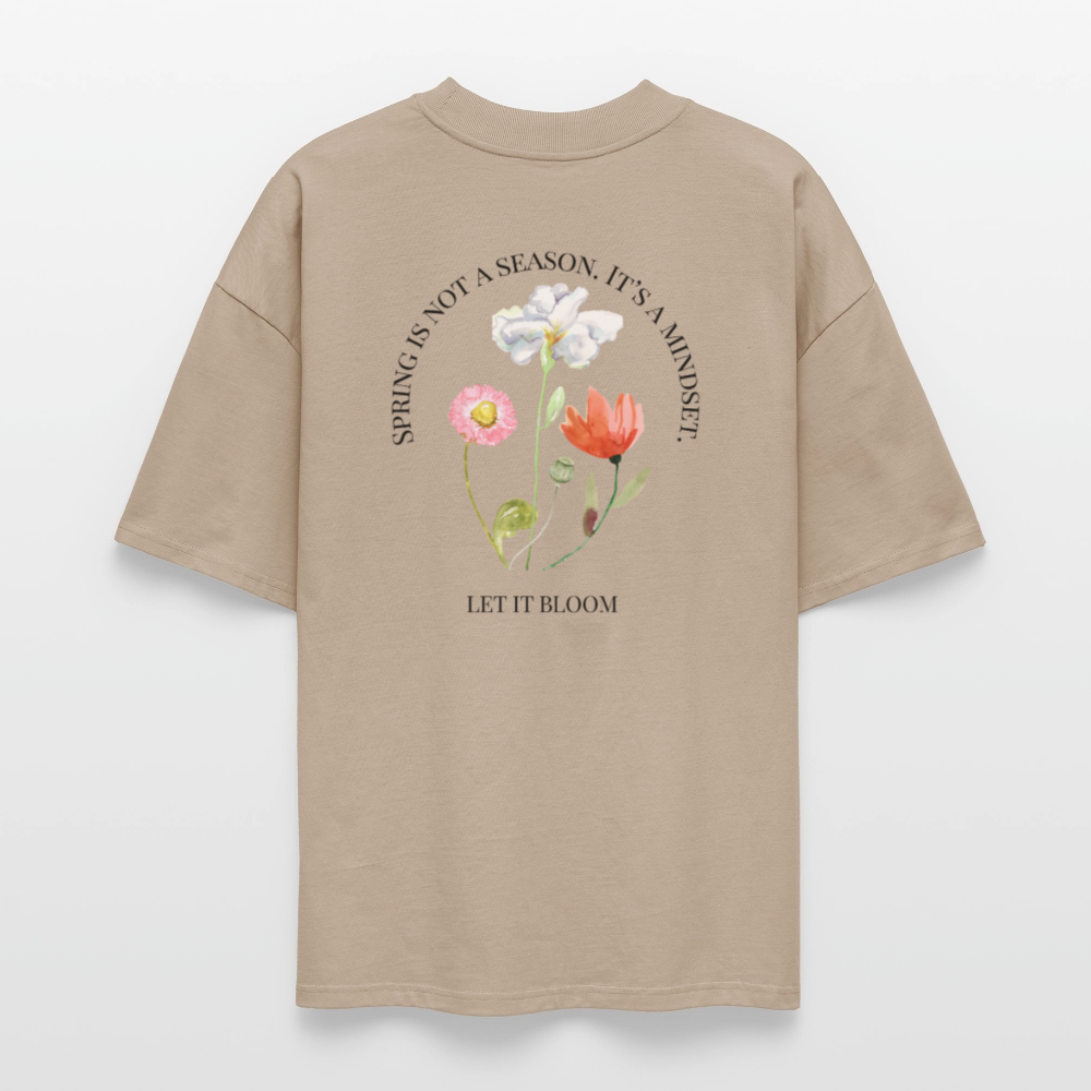 Unisex Oversized Tee | LET IT BLOOM – Spring Edition Tee - Steingrau