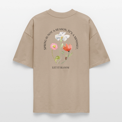 Unisex Oversized Tee | LET IT BLOOM – Spring Edition Tee - Steingrau