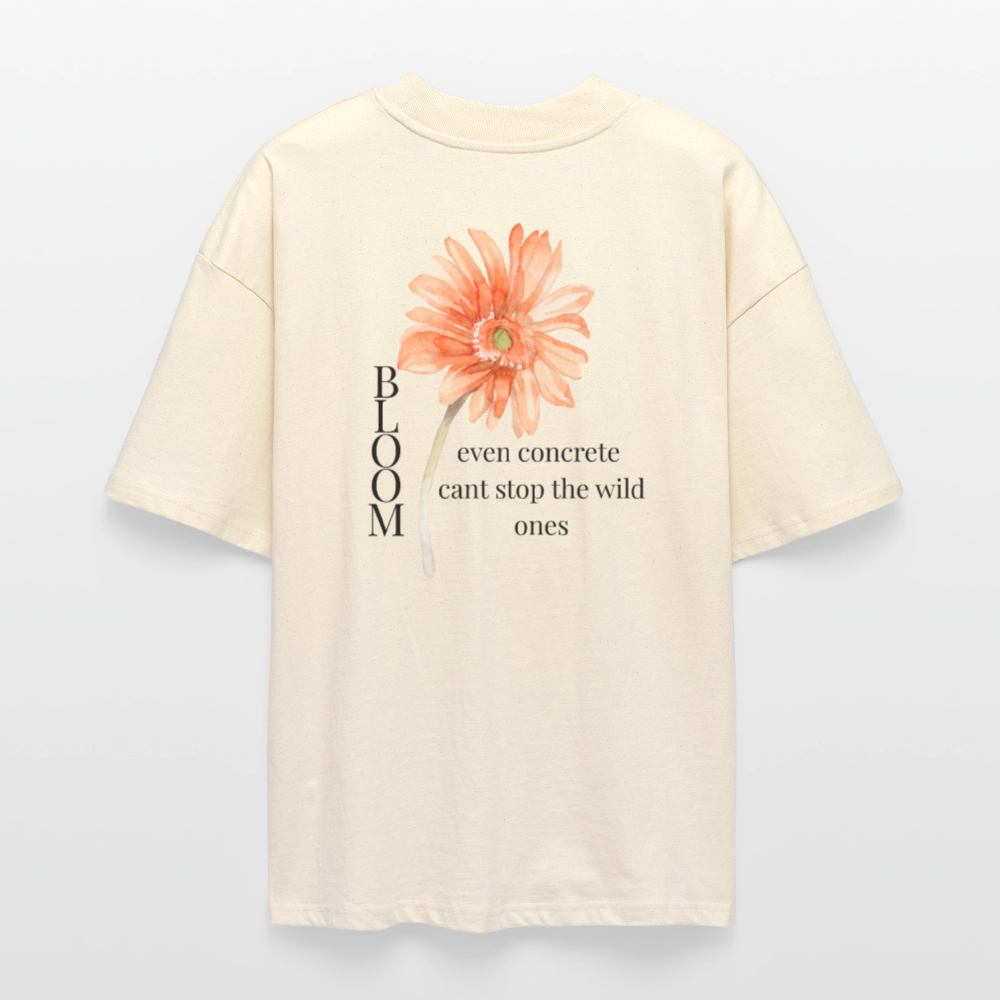 Unisex Oversized Tee | Gerbera Vibe - LET IT BLOOM - Weißgrau