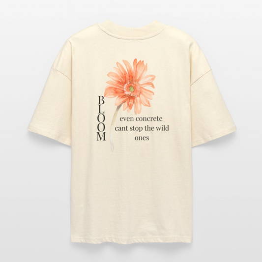 Unisex Oversized Tee | Gerbera Vibe - LET IT BLOOM - Weißgrau