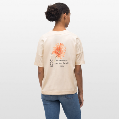 Unisex Oversized Tee | Gerbera Vibe - LET IT BLOOM - Weißgrau